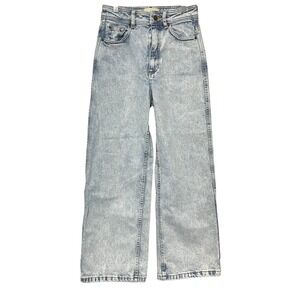 Sezane Womens Denim Acid Wash Wide Leg Jeans Size 34 Blue